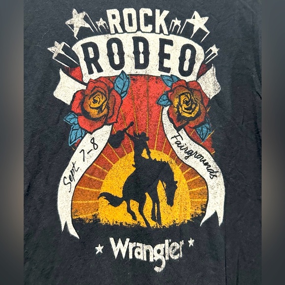 EUC Wrangler Brand Black Rock Rodeo Graphic Tee Sz XL - Picture 6 of 12